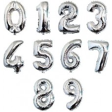 SILVER FOIL BALLOON NUMBER 