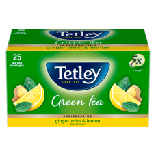 TETLEY GREEN TEA GINGER MINT & LEMON